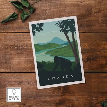 Gorilla Trekking Poster Art Print